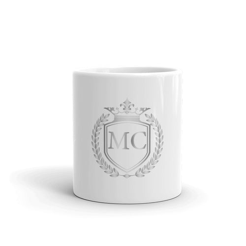 Taza Blanca Brillante Plata