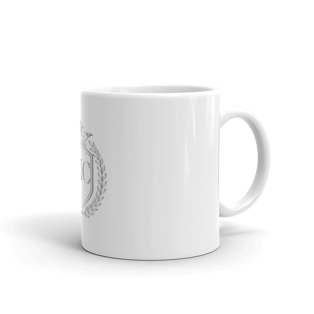 Taza Blanca Brillante Plata